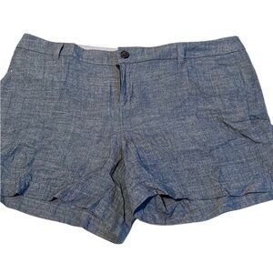 Merona  size 12 lightweight blue denim like shorts flat front pockets NWOT